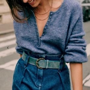 Sezane Leon Sweater in Vintage Blue